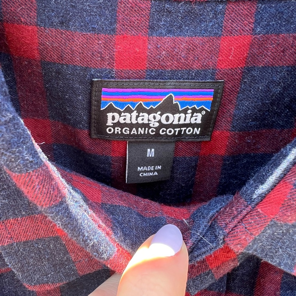 Men’s Soft Organic Cotton Patagonia Red & Navy Flannel